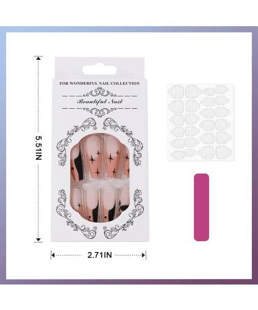 Vatocu Coffin Matte False Nails - Long Fire Acrylic Press-On Nails for Women & Girls (24 Pack) - Buy Online on GoSupps.com