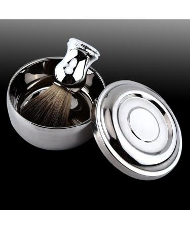 Bagima Men's Razor Tool Set - Alloy Shaving Kit with Bowl Silver Handle & Synthetic Brush for Ultimate Grooming - Buy Online on GoSupps.com