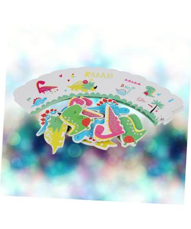 Ciieeo 48 Pcs DIY Cupcake Picks Paper Cups Dinosaur Cake Toppers Cupcake Wrappers Party Cupcake Toppers Wrapping Paper Cartoon - Buy Online on GoSupps.com