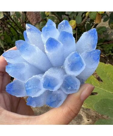 Natural Crystal Rough Natural Magic Natural Citrine Crystal Cluster Blue Quartz Cluster Blue Raw Stones Specimen Home Decoration 300-400g - Buy Online on GoSupps.com