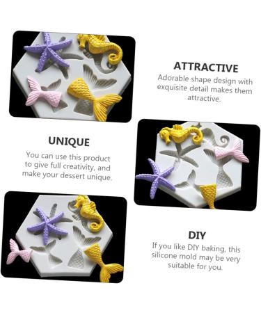 OUNONA 4 Pcs Mold Cookie Cutters Biscuit Mould Christmas Cake De para Gelatinas Christmas Party Supplies Cake Stencil Silicone Sweet Mould Silicone Sea Liquid Silicone Mermaid Silica Gel 9X7.5X0.8CMx2pcs Greyx2pcs - Buy Online on GoSupps.com