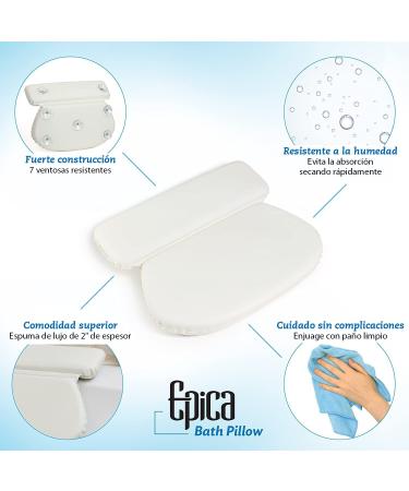 Epica 2X-Thick Luxury Spa Bath Pillow with SuperGrip Suction Cups - Oval Design - Buy Online on GoSupps.com