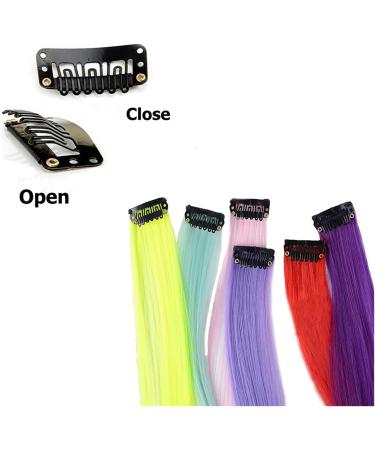 Feather Hair Extension Kit Synthetic Long Straight Rainbow Highlight Colored Hair Extensions Clip Pink Purple Green Yellow (Color : 17 Size : 22inches) 22inches 17 - Buy Online on GoSupps.com