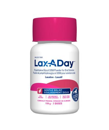 LAX-A-DAY Powder Laxative - No Taste No Grit No Sugar - Clinically Proven Relief of Occasional Constipation - Stimulates Bowel Movements - (7 Doses 119 g) Lax-a-Day (Powder) 119 g