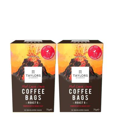 Coffee Taylors of Harrogate Fair Trade Roast Ground Coffee Bags 10 Bags (Hot Lava Java 2 Boxes (20 Bags)