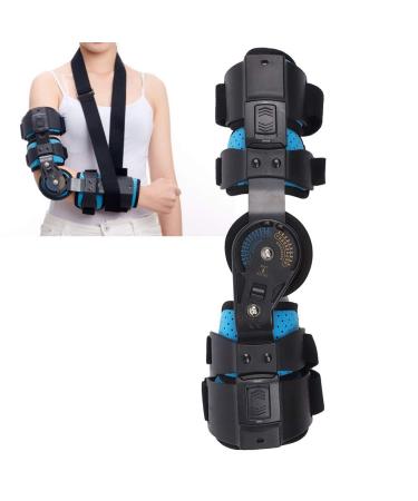 Buy Hinged Elbow Brace - Adjustable Stainless Steel Arm Support for Injury Recovery (Blue) | Breathable & Comfortable - One Size Fits All - Buy Online on GoSupps.com