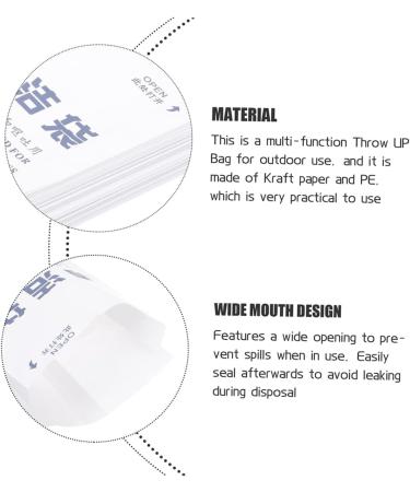 PLAFOPE Outdoor Garbage Bags 50pcs - Disposable Aviation Vomiting Paper Bags for Cars - Puke Bags for Travel - Pack of 50 - Buy Online on GoSupps.com