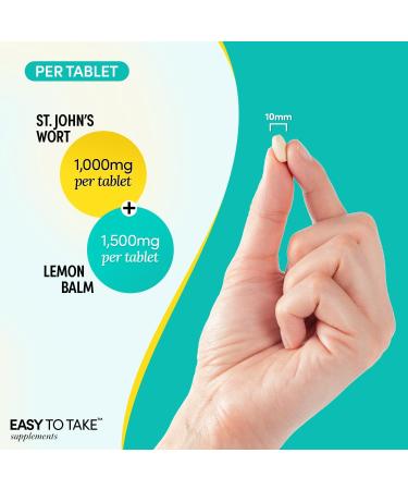 EASY TO TAKE Sense of Calm (60 Tablets) | St. John s Wort 1 000mg & Lemonbalm 1 500mg | Emotional Balance Food Supplement Complements a Healthy Diet 60 count (Pack of 1) - Buy Online on GoSupps.com
