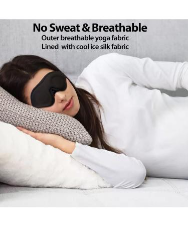 Luxury Sleep Eye Mask for Men & Women - Black Concave Molded Night Sleep Mask - Comfortable Cover for Travel, Yoga, Nap - 3D Contoured Cup Sleeping Mask & Blindfold - Buy Online on GoSupps.com