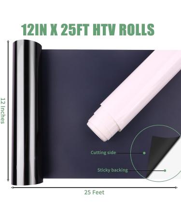 HTVRONT 12x25ft White & Black Heat Transfer Vinyl Rolls for Shirts - Easy to Cut & Weed - Iron On Vinyl for Heat Vinyl Design - Buy Online on GoSupps.com