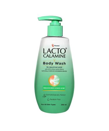 Lacto Calamine Salicylic Acid Body Wash (1%) | Exfoliating Body Wash with Cica Aloe Vera & Turmeric | For Rough & Uneven Skin Texture | Paraben Free | 250 ml | For Men & Women