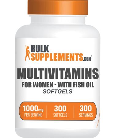BULKSUPPLEMENTS.COM Multivitamin for Women - Daily Multivitamin with Fish Oil Multimineral Supplement Daily Vitamins - 1 Women's Multivitamin Softgel per Serving 300-Day Supply 300 Softgels 300 Count (Pack of 1) - Buy Online on GoSupps.com