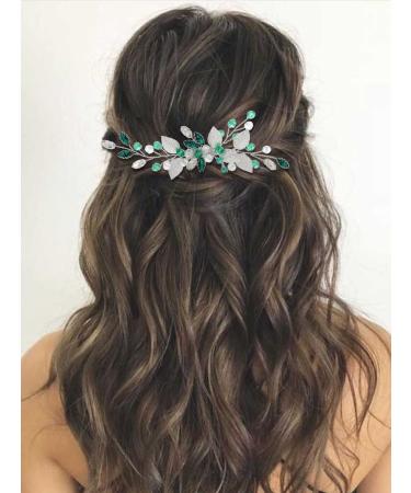 IYOU Green Bridal Hair Combs | Crystal Wedding & Prom Accessories for Women - Buy Online on GoSupps.com