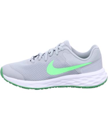 Nike Revolution 6 Nn (Gs) Unisex Gymnastics Shoe - 36 EU Lt Smoke Grey/Green Strike - International Shipping Available - Buy Online on GoSupps.com