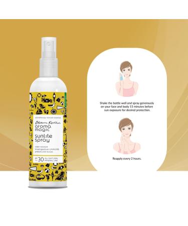 Aroma Magic Sunlite Sunscreen Spray SPF 30 | Broad Spectrum UVA/UVB Protection | Non-Nano Zinc Oxide | Water Resistant | 3.38 Fl Oz/100ml - International Shipping Available - Buy Online on GoSupps.com