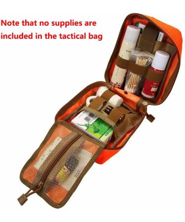 Tactical MOLLE Rip-Away EMT Medical First Aid Kit | 600D Waterproof Fabric | Outdoor Rescue Tools Package | Orange - Buy Online on GoSupps.com