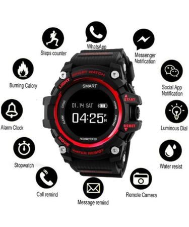 Shop Kisangel Heart Frequency Sleep Monitor & Fitness Tracker - Red Health Monitoring Band - Buy Online on GoSupps.com
