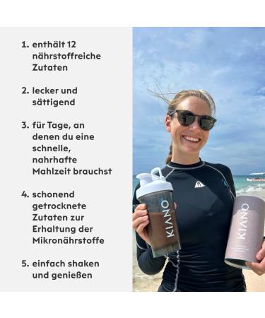 Kiano Vegan Meal Set - High Protein Chocolate Shake Gluten-Free & Organic 825g (279 kcal) - Healthy Meal Replacement - Buy Online on GoSupps.com