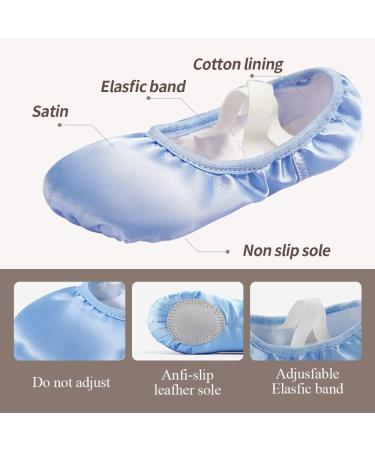 TIEJIAN Satin Ballet Shoes for Girls - Blue Toddler/Little/Big Kid Dance Slippers - Buy Online on GoSupps.com