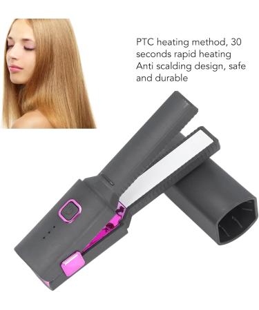 Rechargeable Mini Hair Straightener - Portable Flat Iron for All Hair Types Quick PTC Heating Anti-Scald Design Type C Interface - Compact & Stylish Gray - Buy Online on GoSupps.com
