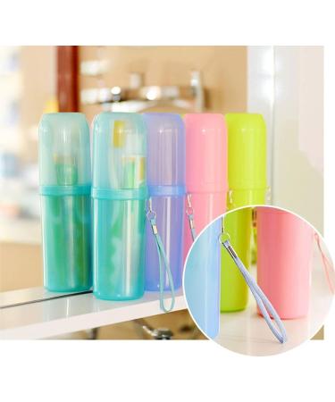 Digjobk Portable Toothbrush Cup - Colorful Travel Accessory Holder for Toothbrush & Toothpaste - Blue Bathroom Organizer - Buy Online on GoSupps.com