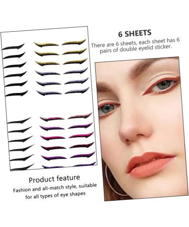 Balacoo Eyeliner Decal 6pcs Eyeliner Double Eyelid Stickers Beauty Supply Eye Line Strip Flash Beauty Products Eyeliner Sticker 1 count (Pack of 1) Assorted Color - Buy Online on GoSupps.com