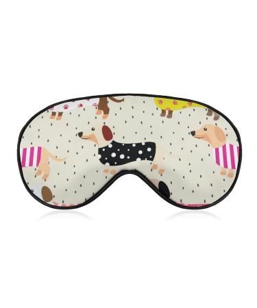 Funny Cute Dachshunds Sleep Mask Eye Mask Blocks Light with Adjustable Strap for Sleeping Animal Eye Sleep Shade Cover for Men Women