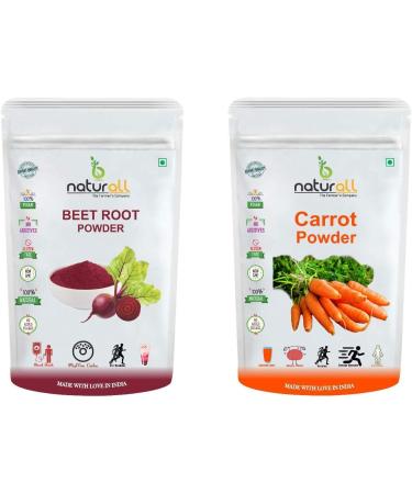 NACHT Beet Root Powder and Carrot Powder - 1 KG Each Super Saver Combo Pack by B Naturall