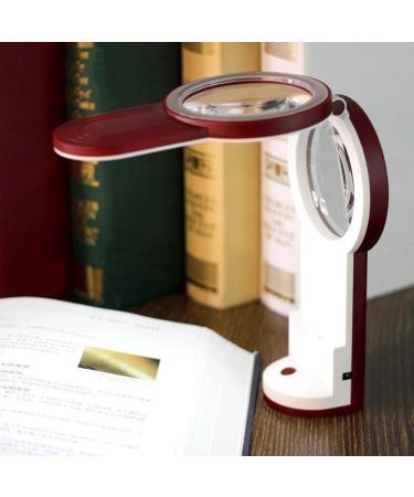 Magnifiers Magnifying Glass Engineering Plastic Optical Glass with Light Led Aa Battery USB Charging Handheld HD 6X Foldable Portable Old People Read Repair Desktop Magnifier Table - Buy Online on GoSupps.com