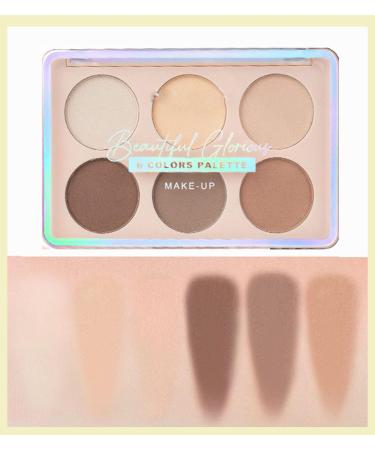 Highlight Brightening Makeup disk - highlight blush eye shadow nose Shadow MATTE BRILLANT 6 colors, multi-use flake contour Makeup disk (C01)