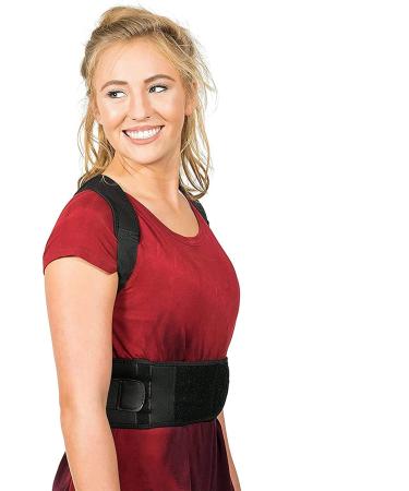Back Posture Corrector Back Brace Upper Back Support with Adjustable Shoulder Straps and Lumbar Belts for Men Women Improve Posture Prevent Slouching and Relieve Back Pain (L)
