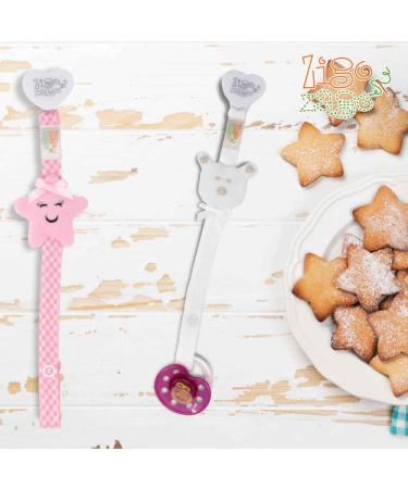 Soft White Fabric Pacifier Chain with 3D Bear Face | International Shipping Available - Buy Online on GoSupps.com