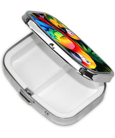 Shop Cute Colored Parrot 2 Compartment Pill Case - Small Travel Pill Organizer & Purse Gift - Buy Online on GoSupps.com