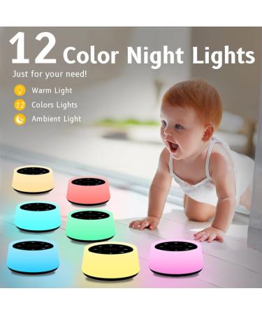 ColorsNoise Sound Machine | 30 Soothing Sounds | 12 Colors Baby Night Light | Memory Function | T-Black - Buy Online on GoSupps.com