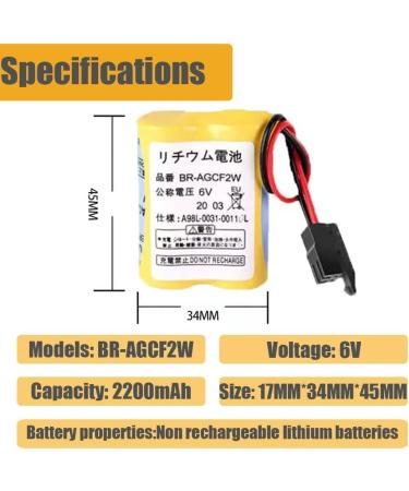 6V Battery for FANUC A98L-0031-0011 | 8 Pcs BR-AGCF2W 2200mAh - International Shipping Available - Buy Online on GoSupps.com