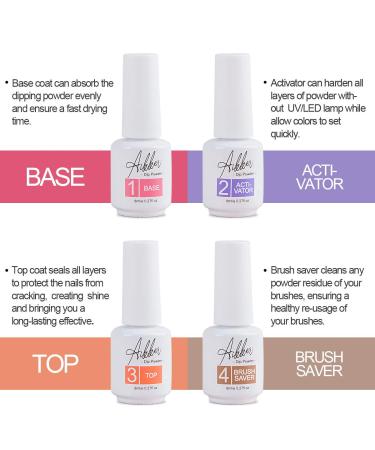 Aikker Dip Powder Nail Kit Starter 8 Colors with Essential Liquid for French Nail Design - Professional Salon Set AK09 - Buy Online on GoSupps.com