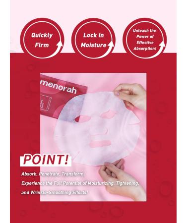 Menorah Skincare Anti-Aging Serum Rescue Sheet Masks | Goji Berry & Rosehip | Improve Skin Firmness & Elasticity (4 Sheets - Buy Online on GoSupps.com