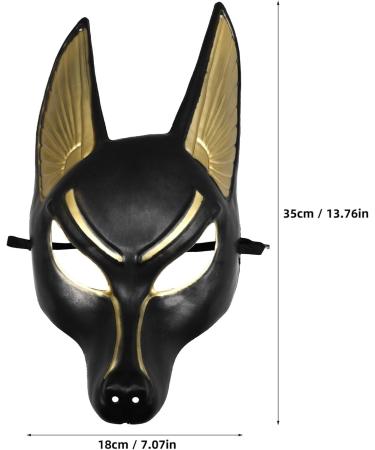 Magiclulu Anubis Mask - Egyptian Costume & Cosplay | Classic Venetian Men's Masquerade & Halloween Party Mask - Buy Online on GoSupps.com