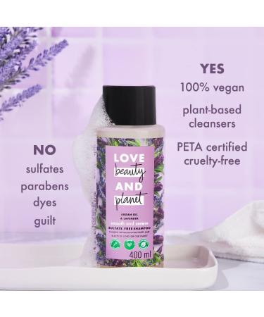 Loves Beauty & Planet Argan Oil & Lavender Shampoo for Dry Frizzy Hair | No Sulfates No Parabens | 400ml - Buy Internationally - Buy Online on GoSupps.com