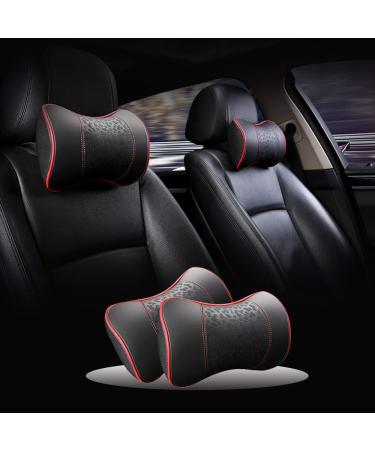 Carodi Car Leather Neck Pillow Set - 100% Memory Foam Cervical Support for Comfortable Travel & Office | Red (2 Pieces) - Buy Online on GoSupps.com