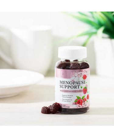 Menopause Relief Gummies - Natural Hot Flash & Night Sweats Support - Energy Supplement for Perimenopause - Raspberry Pomegranate Flavor - 60 Gummies - Buy Online on GoSupps.com