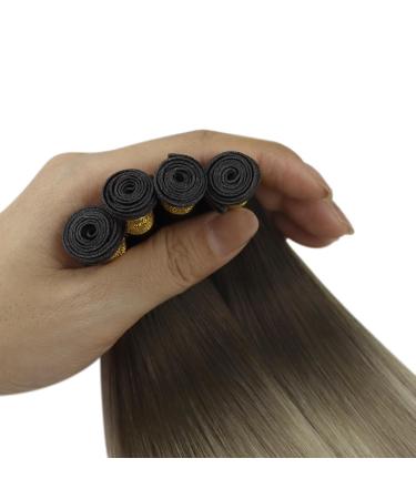 Buy Youngsee Genius Weft Tressen Ombre 40cm - Real Hair Balayage Extensions #4/7/80 - Remy Virgin Hair Weaves for a Natural Look - Buy Online on GoSupps.com