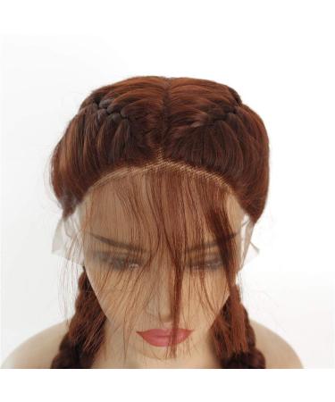 Buy Long Straight Dark Brown Braided Wig for Women - European & American Style Front Lace Headgear - Buy Online on GoSupps.com