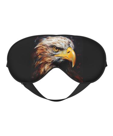 BREAUX Eagle Print Double Sided Eye Mask Blackout Eye Mask All Night Sleep Eye Mask for Women Men