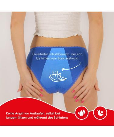 Relixa Period Undulating Menstrual Underwear - Set of 3 Packs (XS-4XL) | Lace Period Underpants for Women & Girls - Black Blue Beige - Buy Online on GoSupps.com
