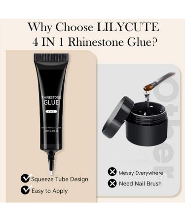 JINGLING Rhinestone Nail Glue | 15ml Strong Adhesive for Rhinestones - Personal Care Supplies for Jewelry Making and Sculpting | Summer Wedding Holiday Home Creations - Buy Online on GoSupps.com