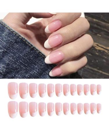 24 Pcs Huil French Ballerina Pink Fake Nails | Round Head Nail Art with Glue | Manicure Accessories & Extension Tools - International Shipping - Buy Online on GoSupps.com