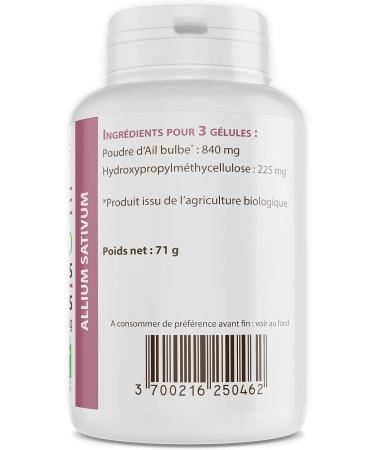 Organic Garlic 280mg - 200 Vegetable Capsules - Buy Online on GoSupps.com