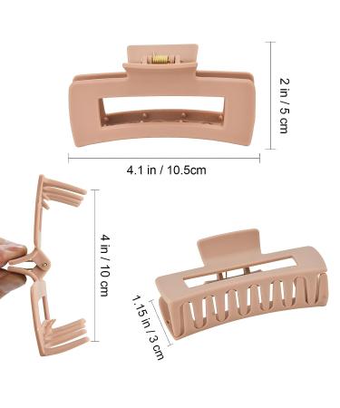 Large Hair Claw Clips Set - 8 Pcs Non-slip Square Matte Clips for Women Girls - Strong Hold Banana Clips - 90's Vintage Style - 4 Styles & 4 Colors - Buy Online on GoSupps.com