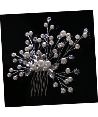 Beaupretty Hair Comb Tiara Bridal Headpiece Wedding Hair Combs Bride White Accessories Pearl Headdress Accessories - Buy Online on GoSupps.com